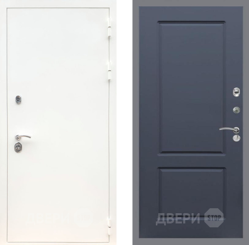 Входная металлическая Дверь Рекс (REX) 5 Белая Шагрень FL-117 Силк титан в Пущино
