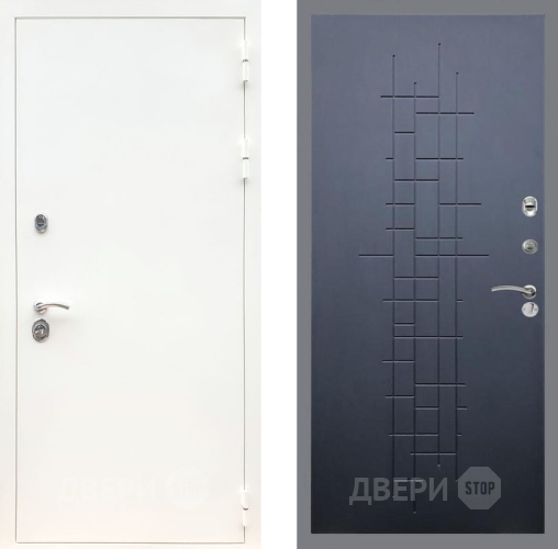 Входная металлическая Дверь Рекс (REX) 5 Белая Шагрень FL-289 Ясень черный в Пущино