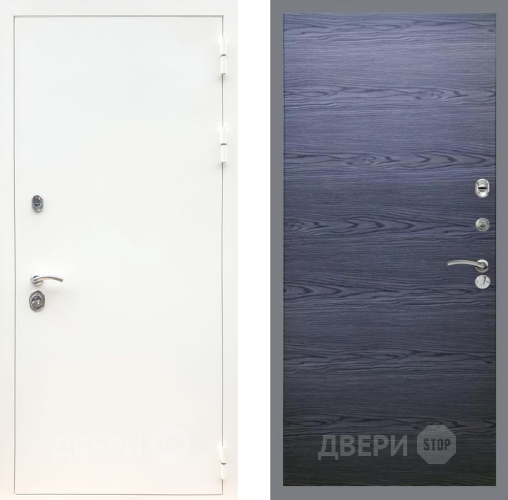 Входная металлическая Дверь Рекс (REX) 5 Белая Шагрень GL Дуб тангенальный черный в Пущино