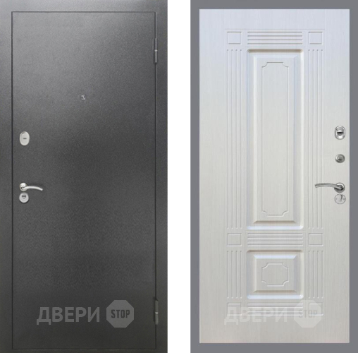 Входная металлическая Дверь Рекс (REX) 2А Серебро Антик FL-2 Лиственница беж в Пущино