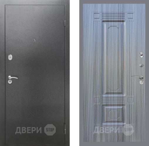 Входная металлическая Дверь Рекс (REX) 2А Серебро Антик FL-2 Сандал грей в Пущино