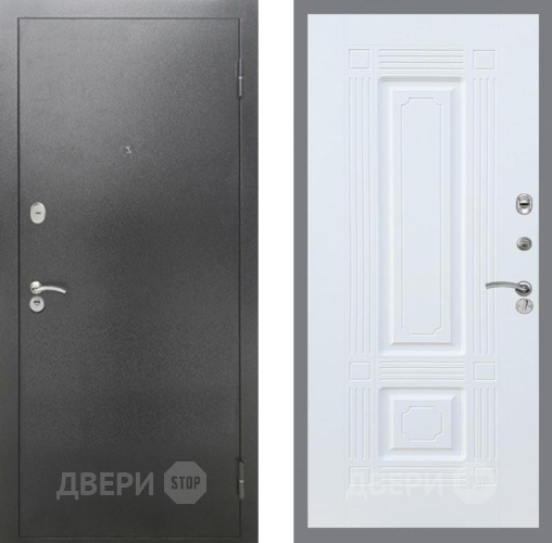 Входная металлическая Дверь Рекс (REX) 2А Серебро Антик FL-2 Силк Сноу в Пущино
