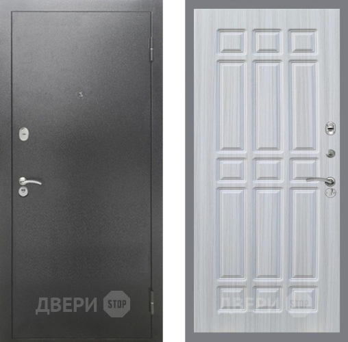 Входная металлическая Дверь Рекс (REX) 2А Серебро Антик FL-33 Сандал белый в Пущино