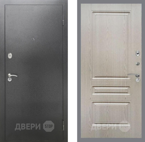 Входная металлическая Дверь Рекс (REX) 2А Серебро Антик FL-243 Беленый дуб в Пущино