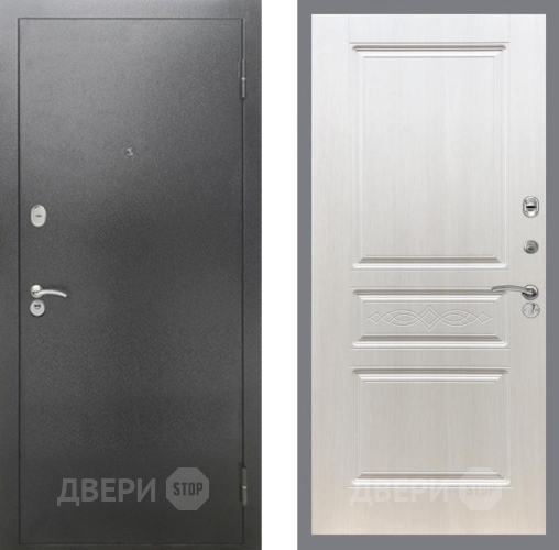 Входная металлическая Дверь Рекс (REX) 2А Серебро Антик FL-243 Лиственница беж в Пущино