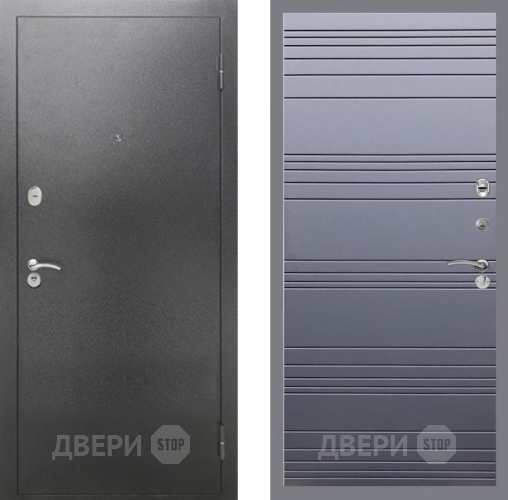 Входная металлическая Дверь Рекс (REX) 2А Серебро Антик Line Силк титан в Пущино