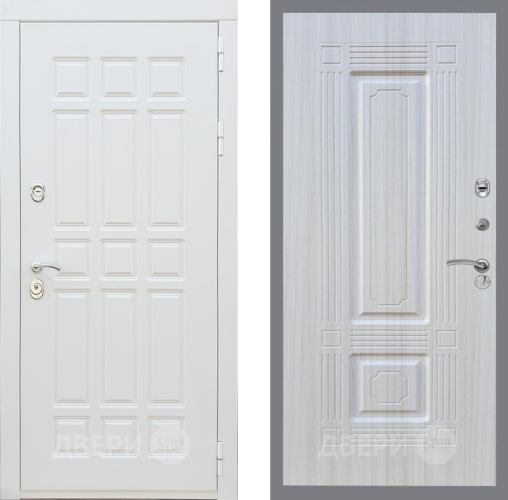 Входная металлическая Дверь Рекс (REX) 8 Силк Сноу FL-2 Сандал белый в Пущино