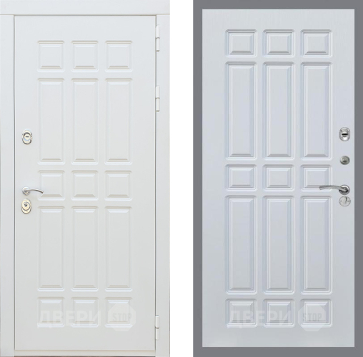 Входная металлическая Дверь Рекс (REX) 8 Силк Сноу FL-33 Белый ясень в Пущино