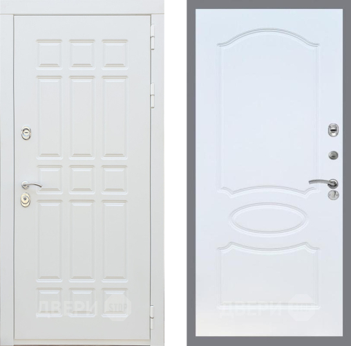 Входная металлическая Дверь Рекс (REX) 8 Силк Сноу FL-128 Белый ясень в Пущино