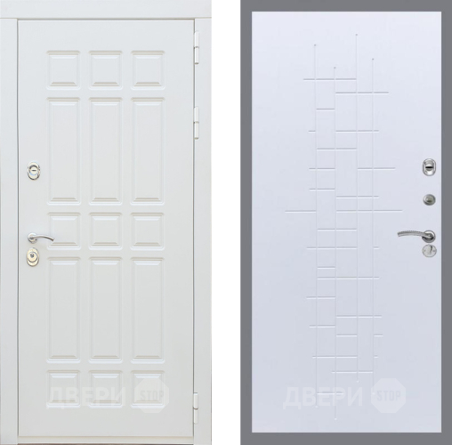 Входная металлическая Дверь Рекс (REX) 8 Силк Сноу FL-289 Белый ясень в Пущино