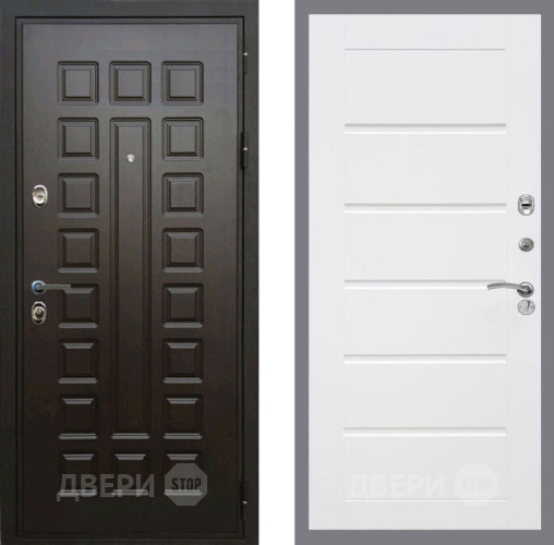 Входная металлическая Дверь Рекс (REX) Премиум 3к Сити Белый ясень в Пущино