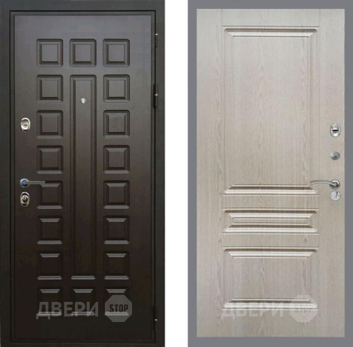Входная металлическая Дверь Рекс (REX) Премиум 3к FL-243 Беленый дуб в Пущино