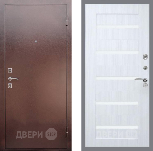 Входная металлическая Дверь Рекс (REX) 1 СБ-14 стекло белое Сандал белый в Пущино