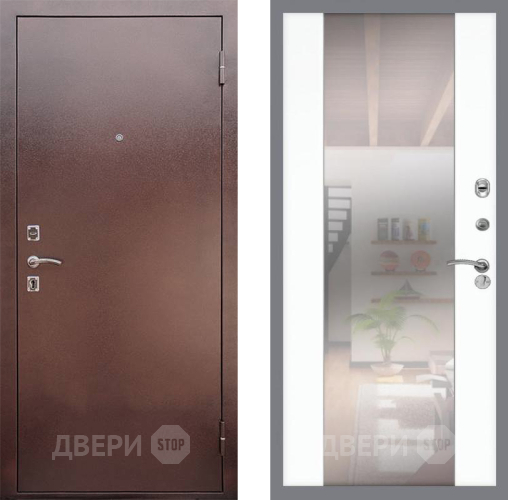 Входная металлическая Дверь Рекс (REX) 1 СБ-16 Зеркало Силк Сноу в Пущино