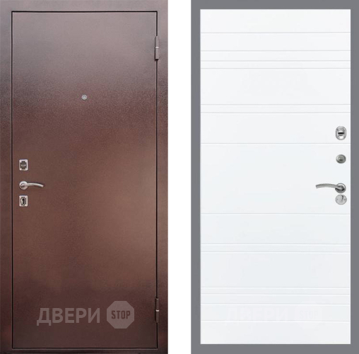 Входная металлическая Дверь Рекс (REX) 1 Line Силк Сноу в Пущино