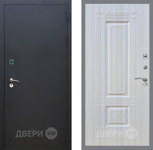 Входная металлическая Дверь Рекс (REX) 1A Черный Муар FL-2 Сандал белый в Пущино
