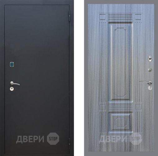 Входная металлическая Дверь Рекс (REX) 1A Черный Муар FL-2 Сандал грей в Пущино