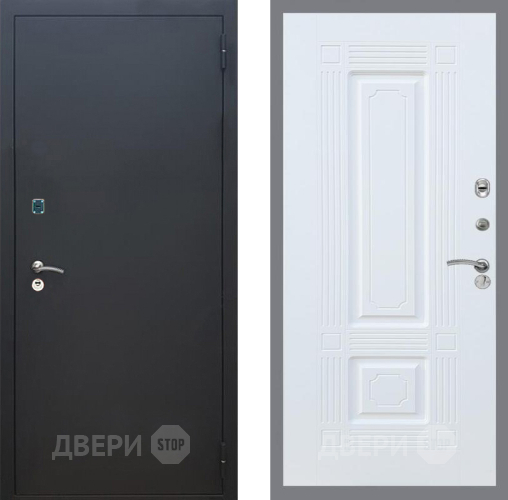 Входная металлическая Дверь Рекс (REX) 1A Черный Муар FL-2 Силк Сноу в Пущино