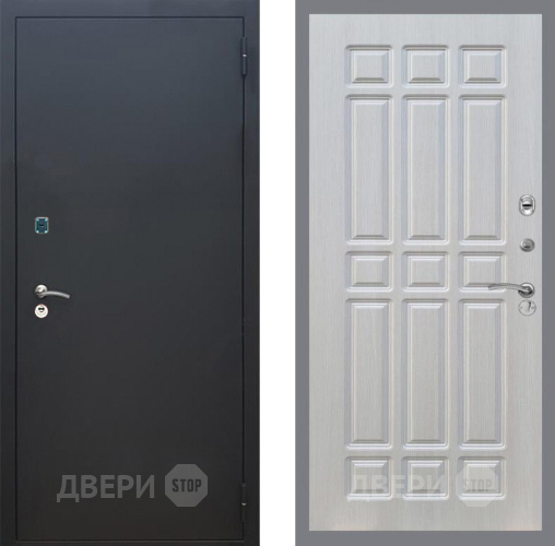 Входная металлическая Дверь Рекс (REX) 1A Черный Муар FL-33 Лиственница беж в Пущино