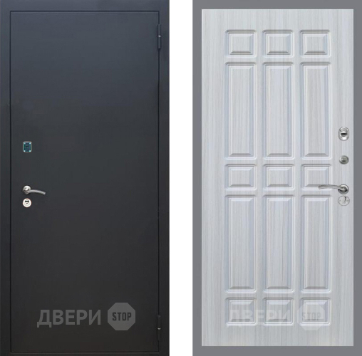 Входная металлическая Дверь Рекс (REX) 1A Черный Муар FL-33 Сандал белый в Пущино
