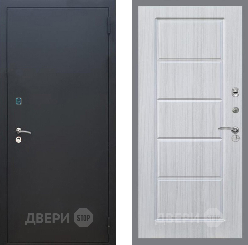 Входная металлическая Дверь Рекс (REX) 1A Черный Муар FL-39 Сандал белый в Пущино