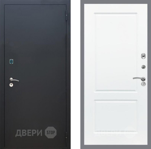 Входная металлическая Дверь Рекс (REX) 1A Черный Муар FL-117 Силк Сноу в Пущино