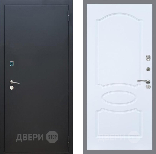 Входная металлическая Дверь Рекс (REX) 1A Черный Муар FL-128 Силк Сноу в Пущино