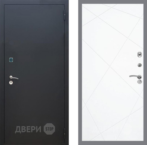 Входная металлическая Дверь Рекс (REX) 1A Черный Муар FL-291 Силк Сноу в Пущино