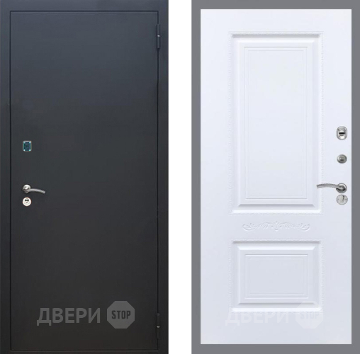 Входная металлическая Дверь Рекс (REX) 1A Черный Муар Смальта Силк Сноу в Пущино