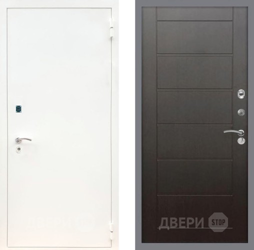 Входная металлическая Дверь Рекс (REX) 1А Белая шагрень Сити Венге в Пущино