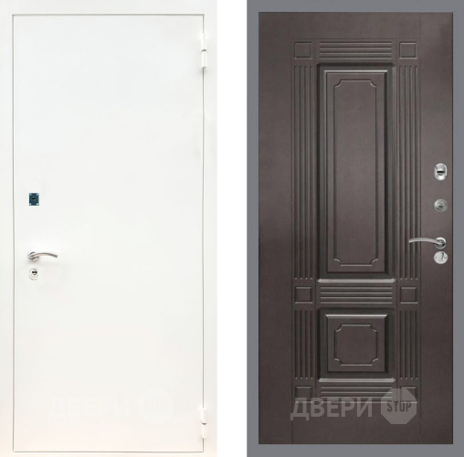 Входная металлическая Дверь Рекс (REX) 1А Белая шагрень FL-2 Венге в Пущино