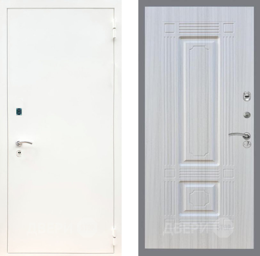 Входная металлическая Дверь Рекс (REX) 1А Белая шагрень FL-2 Сандал белый в Пущино