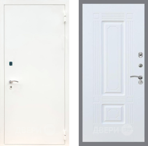 Входная металлическая Дверь Рекс (REX) 1А Белая шагрень FL-2 Силк Сноу в Пущино