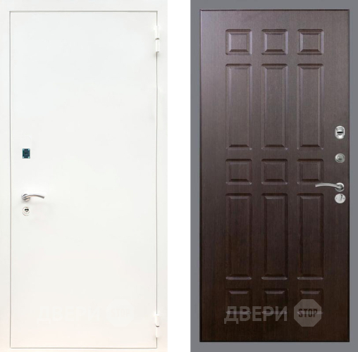 Входная металлическая Дверь Рекс (REX) 1А Белая шагрень FL-33 Венге в Пущино