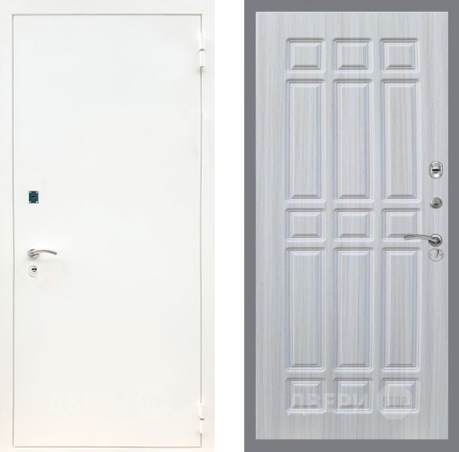 Входная металлическая Дверь Рекс (REX) 1А Белая шагрень FL-33 Сандал белый в Пущино