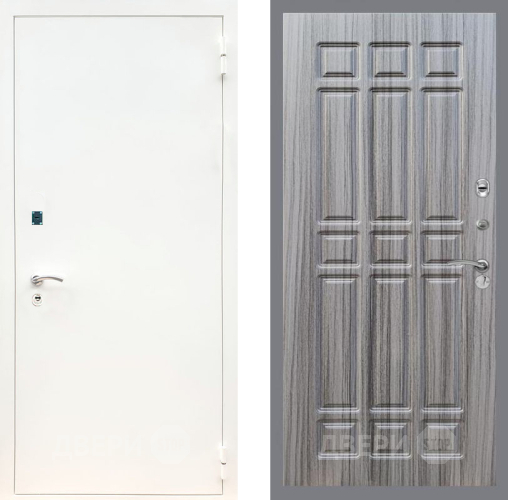 Входная металлическая Дверь Рекс (REX) 1А Белая шагрень FL-33 Сандал грей в Пущино