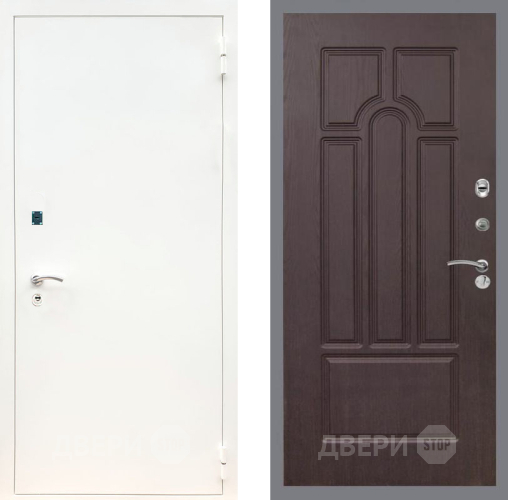 Входная металлическая Дверь Рекс (REX) 1А Белая шагрень FL-58 Венге в Пущино