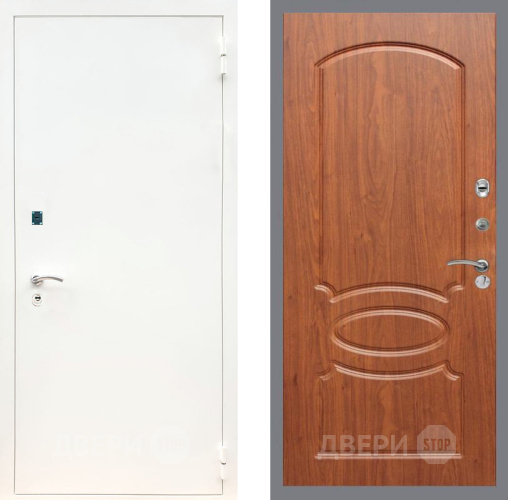 Входная металлическая Дверь Рекс (REX) 1А Белая шагрень FL-128 Морёная берёза в Пущино