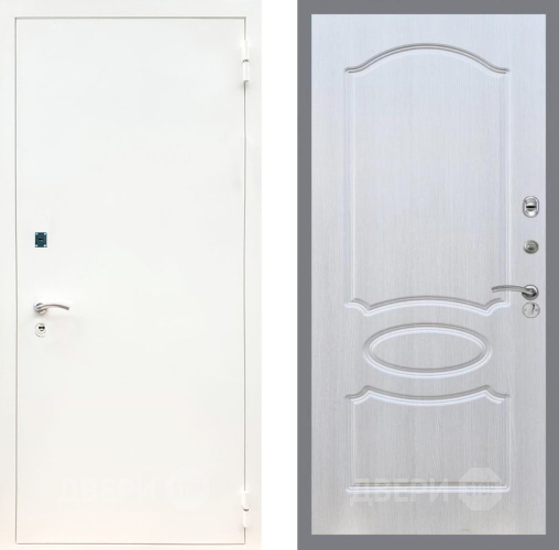 Входная металлическая Дверь Рекс (REX) 1А Белая шагрень FL-128 Лиственница беж в Пущино