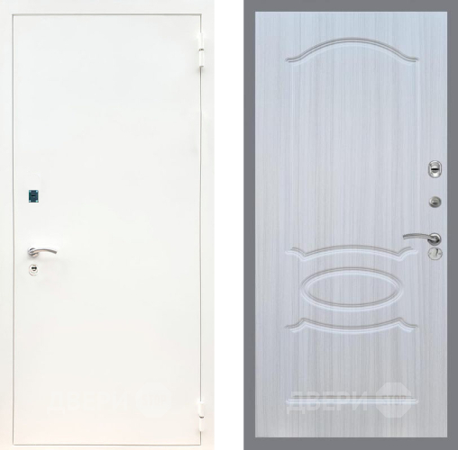 Входная металлическая Дверь Рекс (REX) 1А Белая шагрень FL-128 Сандал белый в Пущино