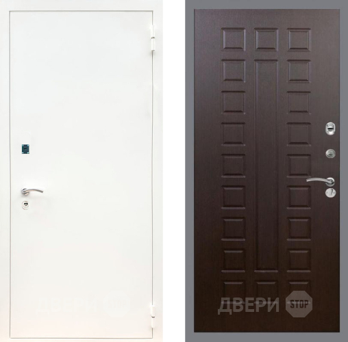 Входная металлическая Дверь Рекс (REX) 1А Белая шагрень FL-183 Венге в Пущино