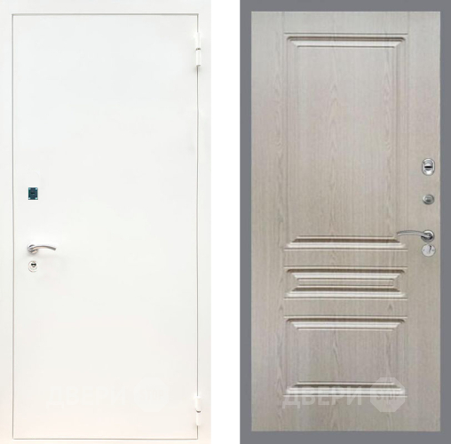 Входная металлическая Дверь Рекс (REX) 1А Белая шагрень FL-243 Беленый дуб в Пущино