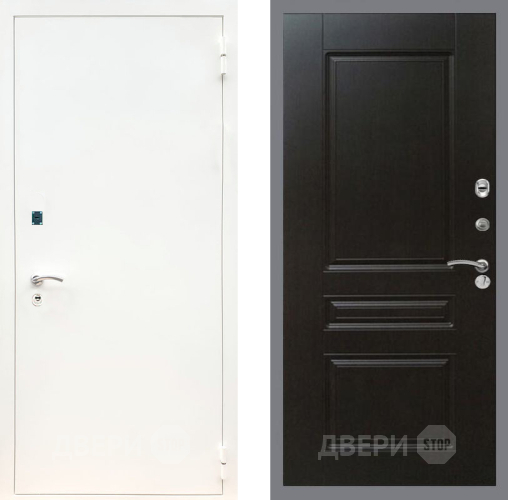 Входная металлическая Дверь Рекс (REX) 1А Белая шагрень FL-243 Венге в Пущино