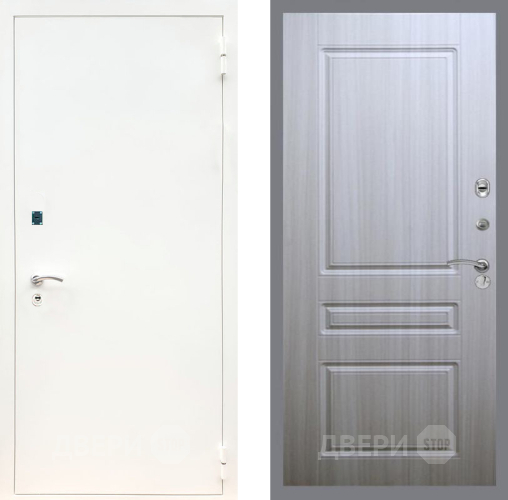 Входная металлическая Дверь Рекс (REX) 1А Белая шагрень FL-243 Сандал белый в Пущино