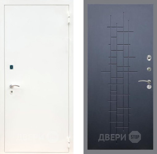 Входная металлическая Дверь Рекс (REX) 1А Белая шагрень FL-289 Ясень черный в Пущино