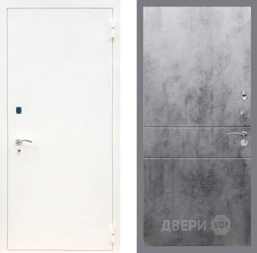 Входная металлическая Дверь Рекс (REX) 1А Белая шагрень FL-290 Бетон темный в Пущино