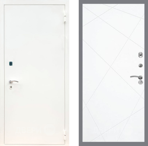 Входная металлическая Дверь Рекс (REX) 1А Белая шагрень FL-291 Силк Сноу в Пущино