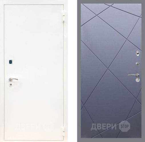Входная металлическая Дверь Рекс (REX) 1А Белая шагрень FL-291 Силк титан в Пущино