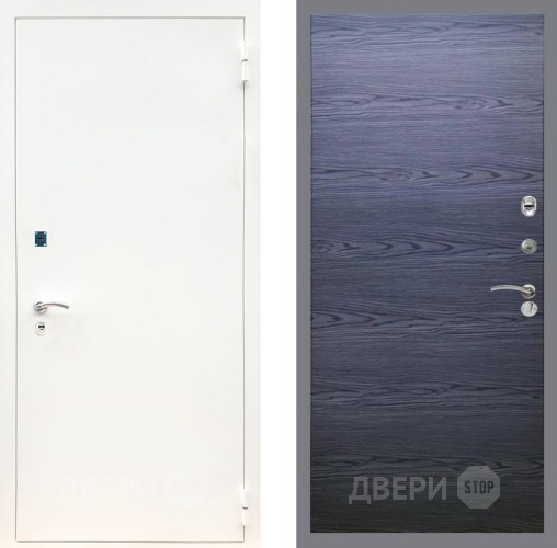 Входная металлическая Дверь Рекс (REX) 1А Белая шагрень GL Дуб тангенальный черный в Пущино