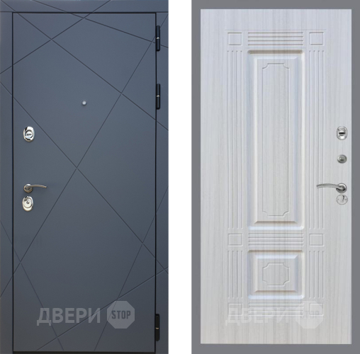 Входная металлическая Дверь Рекс (REX) 13 Силк Титан FL-2 Сандал белый в Пущино